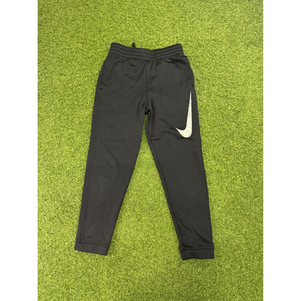 Nike Dri-FIT Standard Fit Joggers Black Speckled Swoosh Youth Medium‎